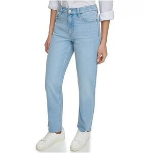 NWT Calvin Klein Vintage High Rise Soft Stretch Straight Leg Jeans in Lapis sz 4